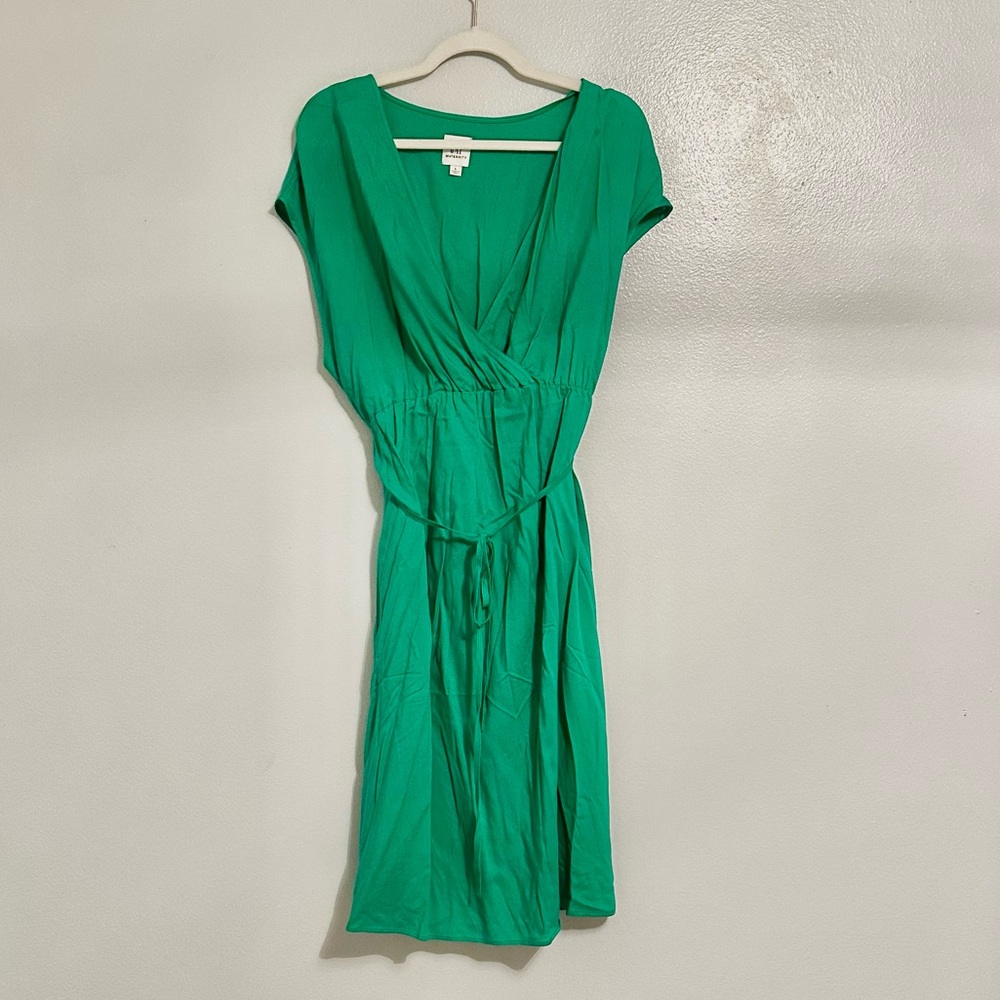 Maternity Tie-Waist Midi Dress